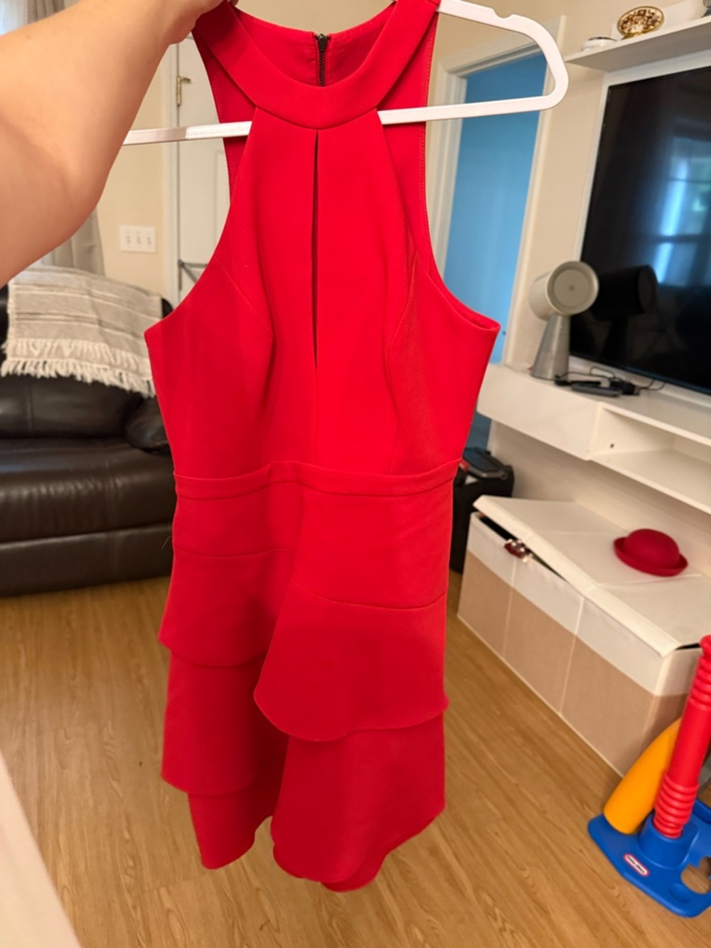 BCBGMaxAzria Bright Red Dress with Zip Detail